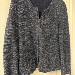 J. Crew Navy and White Knit Sweater (S)